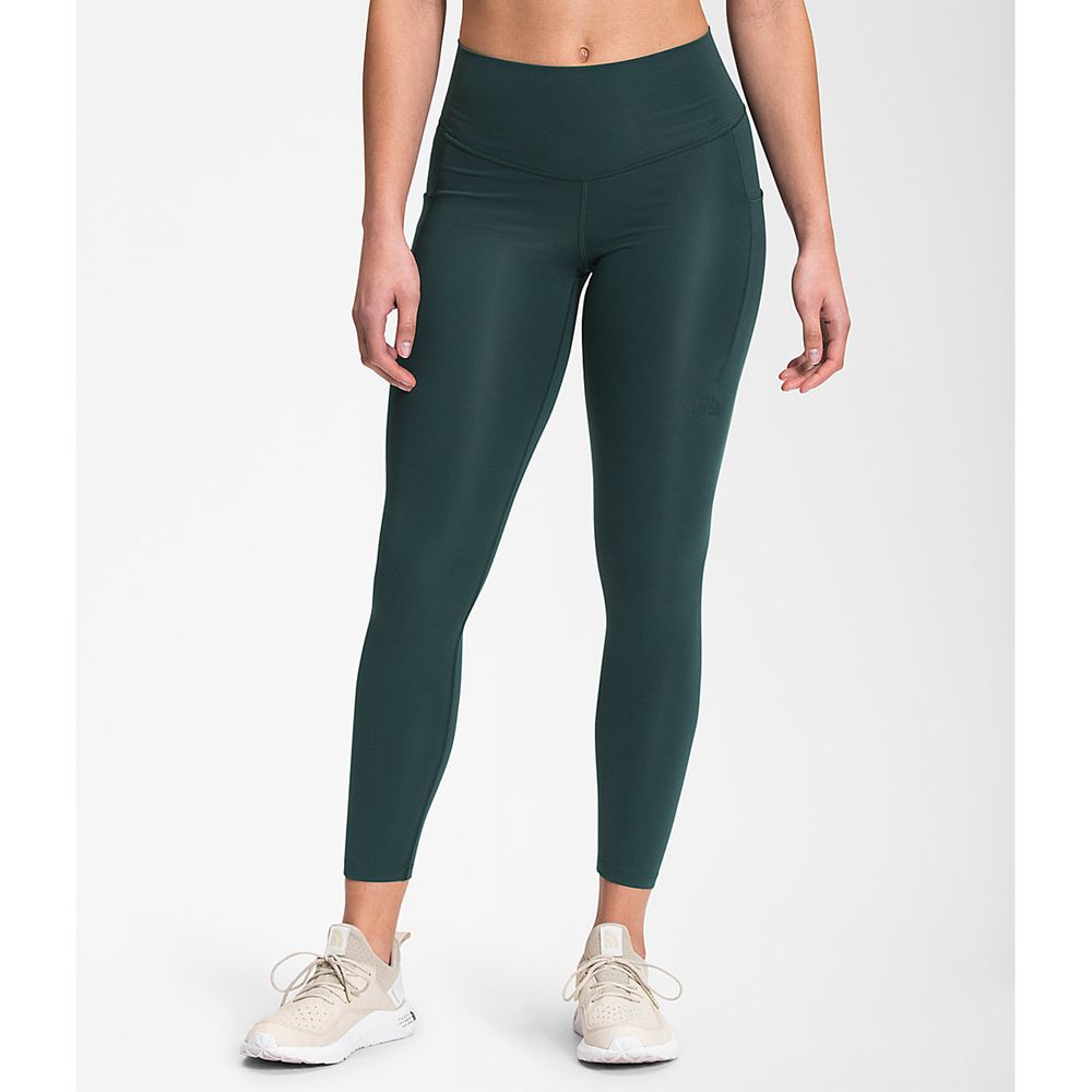 The North Face Leggings Womens Australia - The North Face Motivation High-Rise 7/8 Pocket Dark Green